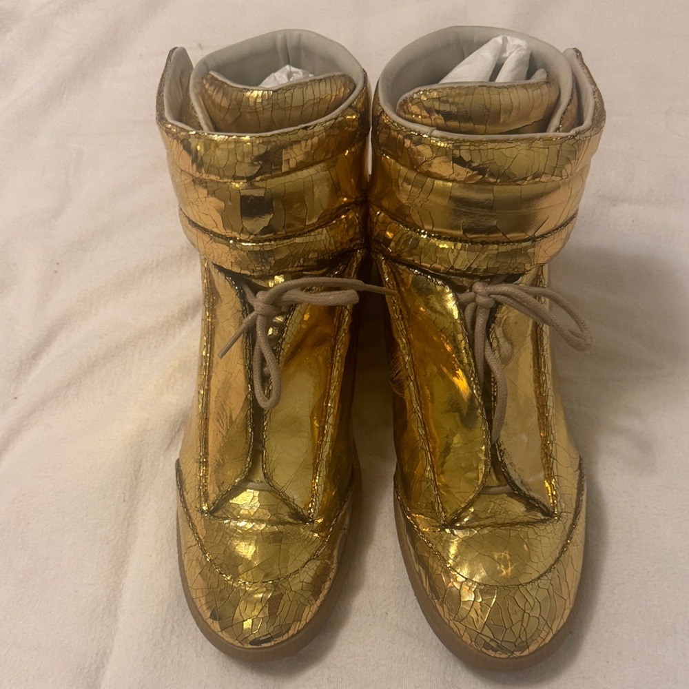 Maison Martin Margiela Gold High-Top Sneakers